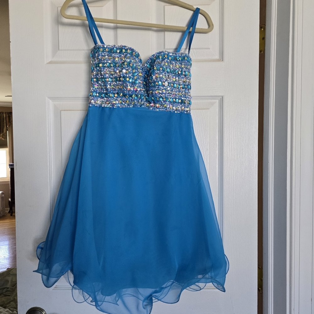 Blue Sequin Coctail Dress